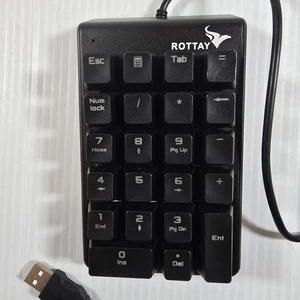 Rottay Mechanical Numeric Keypad USB Wired Number Pad Blue LED Backlit PC Laptop - Picture 1 of 8