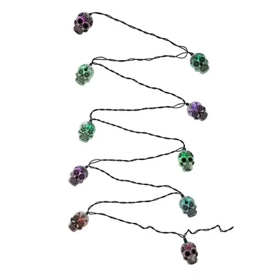 Juego de luces LED calavera de azúcar Kurt Adler interior/exterior UL 10 luces, 11,5 pies Foto 1 de 2