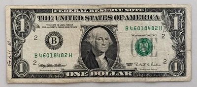 $1 ONE DOLLAR BILL Web Note 1995 B H Block Plate # 6 / 12 Experimental Press - Image 1 of 4