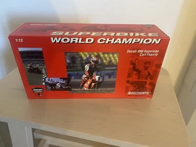 minichamps 1:12 Ducati 996 Superbike Carl Fogarty World Champion 4012138031937 - Immagine 1 di 4