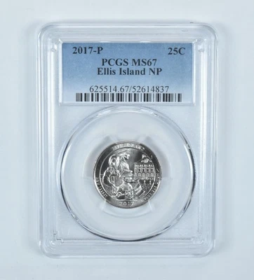 2017-P Washington Quarter ATB Ellis Island MS67 PCGS *6618 - Image 1 of 4