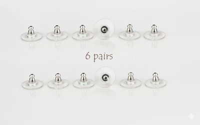6 pares de respaldos para pendientes de aluminio Foto 1 de 3