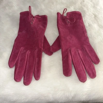 Vintage (2003) ISAAC MIZRAHI Women's Pink Gloves Genuine Suede Leather X/XL - Image 1 of 4