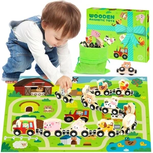 Spielzeug für 1 2 3 4 Jahre Junge Geschenke: Kleinkind Montessori Spielzeug Magnet Holz - Bild 1 von 5