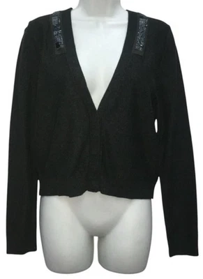 Cárdigan de vacaciones Gap Cashmere XL gris carbón con cuentas Foto 1 de 4