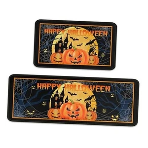 Halloween Kitchen Rugs Set of 2, Halloween Decorations Non Slip Backing - Picture 1 of 7