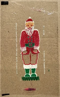 Vtg 1940s-1950s Luden’s Milk Chocolate Bar Santa Claus Candy Wrapper & Drawing - Image 1 of 4