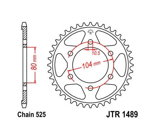 JT Steel Rear Sprocket 525 43T for Kawasaki Ninja ZX-7R/Z1000 ABS/Versys 1000 LT — 第 1/1 张图片