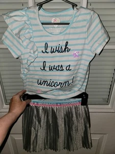 Garanimals I wish I was a Unicorn S 7 Top Shimmer Unicorn, Mermaid S 6 skirt Set - Picture 1 of 8