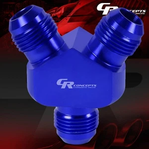 6-AN ADAPTADOR DE BLOQUE Y LLAMARADA MACHO UNIÓN-2X 6AN AZUL ANODIZADO ACCESORIO DE ALUMINIO - Imagen 1 de 2