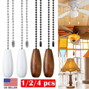 New Ceiling Fan Beaded Pull Chain Extension w/Connectors Home Light Bulb Decor - Picture 1 of 16
