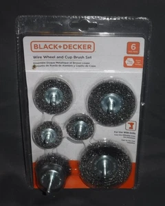 Black + Decker 6-teiliges Drahtrad & Topfbürsten-Set - Bild 1 von 5