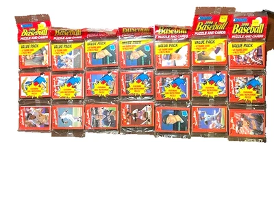 1990 Donruss MLB MLB Siete (7) paquetes de rack sellados de fábrica. RC está encima. - Imagen 1 de 2