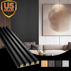 WPC Acoustic Slat Wall Paneling, 8-Pack 96 X 6 Inches 3D Wall Panels for Inte... - Picture 1 of 8