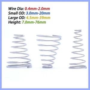 304 Stainless Steel Conical Cone Compression Spring Springs 0.4-2.0mm Wire Dia - Picture 1 of 6