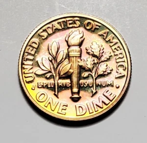 TONED 2001 S ROOSEVELT DIME CLAD PROOF UNC #C7685 - Picture 1 of 2