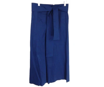 Tibi Para Mujer 4 Pantalones Cintura Alta Cruzado Culotte Corto Azul Marino Pierna Ancha Foto 1 de 3