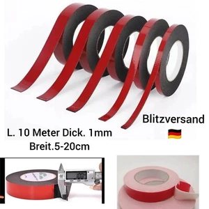 10M Doppelseitiges Klebeband Extra Stark Montageband Montageklebeband Universal - Bild 1 von 14