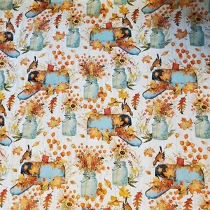 Susan Winget Birds Birdhouses Mason Jars Fall Fabric FQ HY BTY By the Yard - Picture 1 of 3
