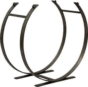 Forge Fireside Log Holder Circle Shape in Black Brand New Practical Decorative - Picture 1 of 2
