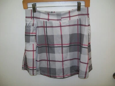 Faldas para correr para mujer a cuadros falda elástica y calzoncillos atletismo 4-6 gris blanco Foto 1 de 4