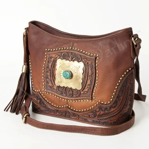 AD American Darling Messenger Hand Tooled Genuine Leather Western Women Bag - Picture 1 of 15