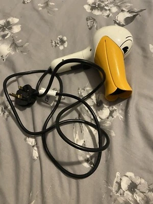 . Vintage Retro 1980-90s Kitsch Donald Duck n Dry Novelty Working Hairdryer  - Image 1 of 4
