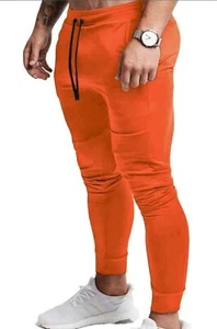 Orange EVERWORTH GYM WORKOUT MENS Sweatpants US Size S - 28-32 WAIST - Picture 1 of 3