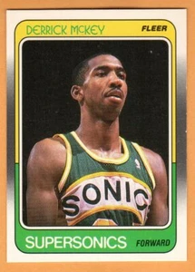 DERRICK McKEY(SEATTLE SUPERSONICS)1988 FLEER BASKETBALL CARD - Picture 1 of 1
