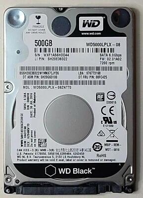 NEW Lenovo ThinkPad E575 500GB Hard Drive 00FC425 SH20E38322 WD5000LPLX 7200RPM - Image 1 of 4