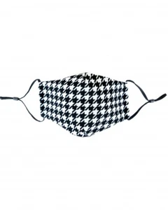 Houndstooth Black/White Print Face Mask PM2.5 Filter Pocket Includes 1 Filter - Picture 1 of 3
