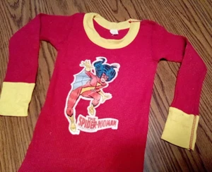 Rare Girls Vintage 1980 Spider Woman Underoos Underwear Red Thermal Top - Small - Picture 1 of 10