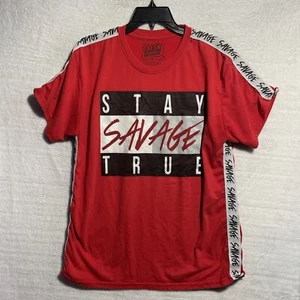 Fresh Laundry Shirt Savage Mens Large Red Short Sleeve Crew Neck Pullover - Picture 1 of 8