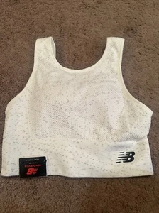NWT New Balance Women's Medium Impact Sports Bra White Particle Size Small - Picture 1 of 4