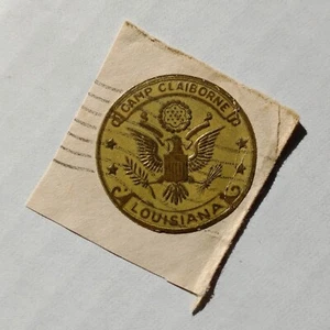 Official Camp Claiborne Louisiana U.S. Army Seal Sticker WW2 Era 1" Stamp - Picture 1 of 3