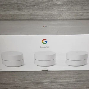 Google WiFi Smart Mesh WLAN Router System AC1200 3er Pack 4500 Quadratfuß versiegelt - Bild 1 von 10
