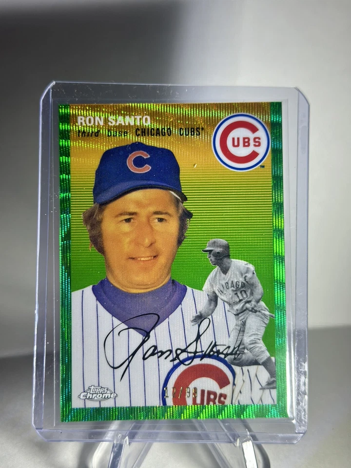 2023 Topps Chrome Platinum Ron Santo Green Wave /99 Chicago Cubs  - Image 1 of 2