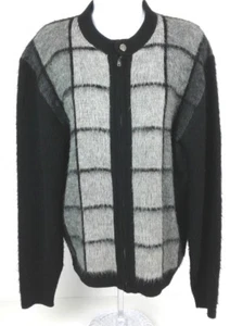 Rugby Men's Cardigan Sweater Sz M Black and Grey Long Sleeve  - Picture 1 of 2