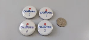 NBA Washington Bullets Four Small Used White Buttons Lot Basketball OOP 1990's - Picture 1 of 3