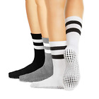 Socks - Yoga Pilates Non Slip Black Grey Whit 3 Pairs