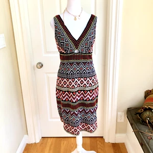 Anthropologie Akemi + Kin Sleeveless V-Neck Embroidered Multi Colored Dress (4) - Picture 1 of 11