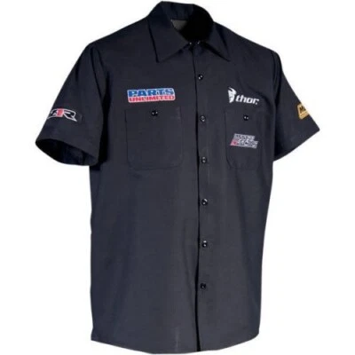 Camisa Throttle Threads Shop para hombre abotonada piezas de equipo ilimitadas, (grande) negra Foto 1 de 3