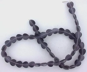 2 Strand 8mm Blue Silver Heart Fiber Optic Bead CLOSEOUT CLEARANCE fobsc33 - Picture 1 of 1