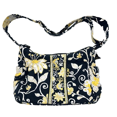 Bolso de Mano Vera Bradley Amarillo Estampado de Pájaro Bandolera Bolso Cartera Negro Foto 1 de 4