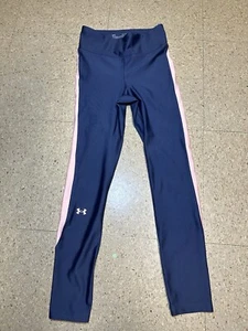 Under Armour Girls Legging Athletic Compression Stretch Heat Gear Purple Pink XS - Picture 1 of 6