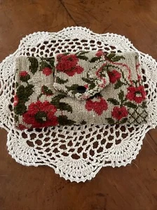Vintage Blumen Gobelin & Vinyl dreifach faltbare Geldbörse von Fashionette Dallas Texas schön - Bild 1 von 6