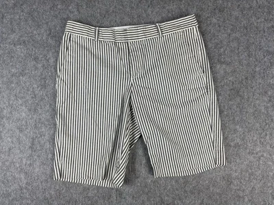 Banana Republic 短裤海军蓝白色条纹百慕大女式 4 码 — 第 1/4 张图片