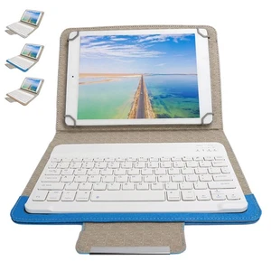Tablet Cover Set With White Keyboard Protective Case Holder Universal - Picture 1 of 16