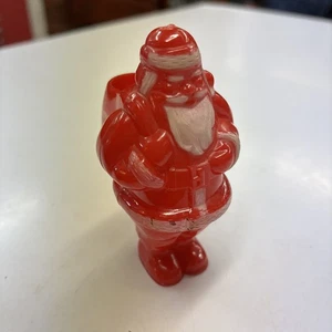 Vintage Hard Plastic 4” Tall Mid Century Santa Claus Figurine/Candy Holder D - Picture 1 of 17