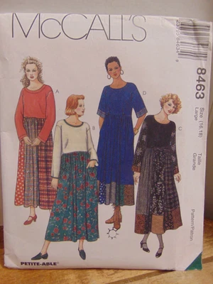 McCalls Misses Loose Pullover Dress Pattern #8463  Sz 16-18 Uncut - Image 1 of 2